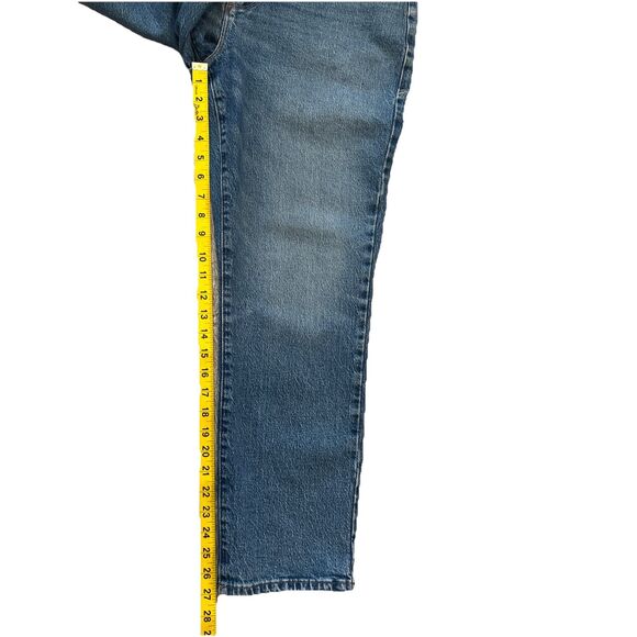 Good American Women’s Straight Jeans High Rise Sz 8 Inseam 27 Blue Stretch Denim - Picture 7 of 12